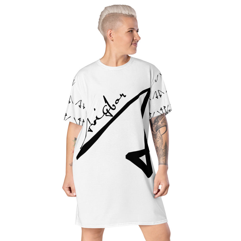Printed White T-shirt dress – avigbor